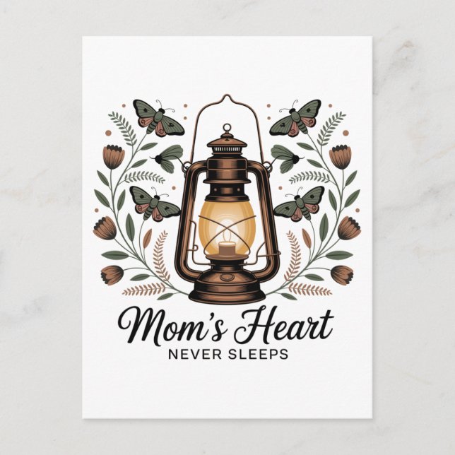 Cartão Postal De Anúncio Mom’s Heart Never Sleeps (Frente)