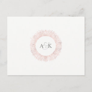 Cartão Postal De Anúncio Monograma elegante de ouro rosa, exceto o cartão p