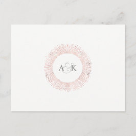 Cartão Postal De Anúncio Monograma elegante de ouro rosa, exceto o cartão p