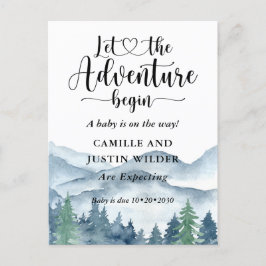 Cartão Postal De Anúncio Montanhas Russas de Aventura Florestal Gravidez