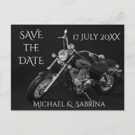 Cartão Postal De Anúncio Motociclo Personalizado Salvar a Data