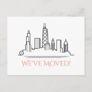 Cartão Postal De Anúncio Movemos Chicago City Skyline