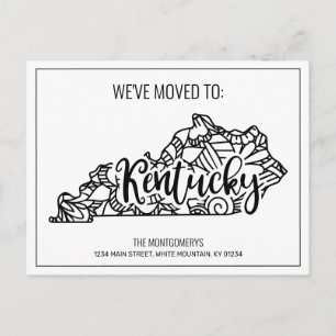 Cartão Postal De Anúncio Movemos Floral Mandala Estado do Kentucky