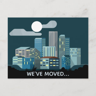 Cartão Postal De Anúncio Movemos o novo endereço Cityscape