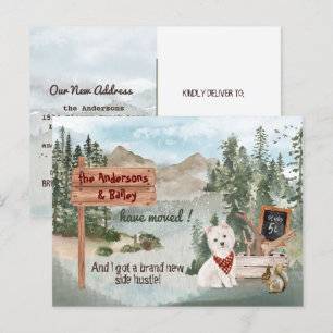 Cartão Postal De Anúncio Movendo Cachorro Mole Woodland Pinheiros Novo Ende