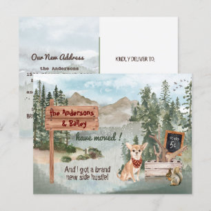 Cartão Postal De Anúncio Movendo um Novo Endereço Chinhuahua Cute