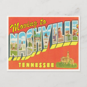 Cartão Postal De Anúncio Mover-se para a mudança do vintage de Nashville