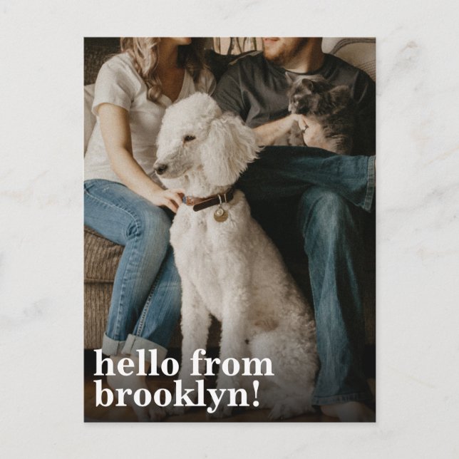 Cartão Postal De Anúncio Movimentação de Fotografia de Novo Endereço Reside (Frente)