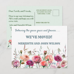 Cartão Postal De Anúncio Movimentamos a movimentação floral clássica e e