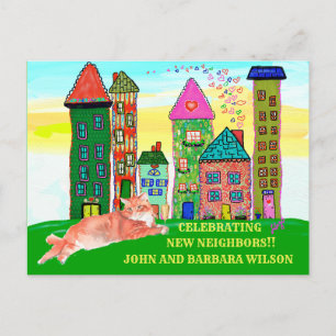 Cartão Postal De Anúncio Movimentamos apartamentos de cidades clássicas