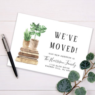 Cartão Postal De Anúncio Movimentamos Boho Plantas Aquarela Movendo-se