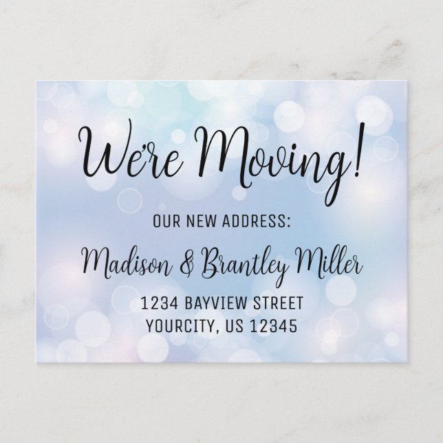 Cartão Postal De Anúncio Movimentamos Caligrafia Endereço Manuscrito Anoun (Frente)