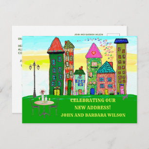 Cartão Postal De Anúncio Movimentamos casas de apartamentos municipais em m