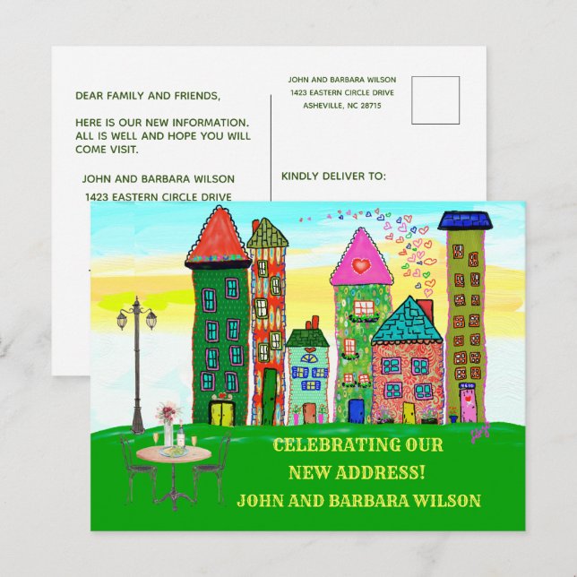 Cartão Postal De Anúncio Movimentamos casas de apartamentos municipais em m (Frente/Verso)