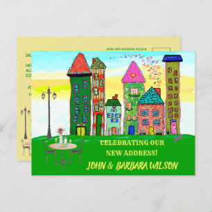 Cartão Postal De Anúncio Movimentamos Casas do Apartamento da Cidade do Orç