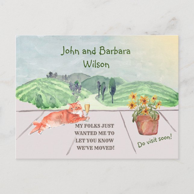 Cartão Postal De Anúncio Movimentamos Famílias Divertidas Celebrações de Ga (Frente)