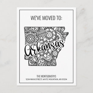 Cartão Postal De Anúncio Movimentamos Floral Mandala Arkansas New Home