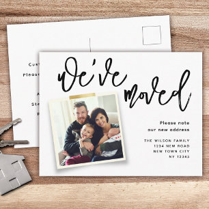 Cartão Postal De Anúncio Movimentamos Foto Moderna Simples