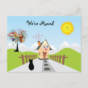 Cartão Postal De Anúncio Movimentamos novo endereço para casa