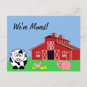 Cartão Postal De Anúncio Movimentamos o Barn da Fazenda de Animais