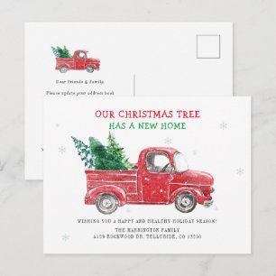 Cartão Postal De Anúncio Movimentamos o Caminhão Vermelho Feriado de Natal