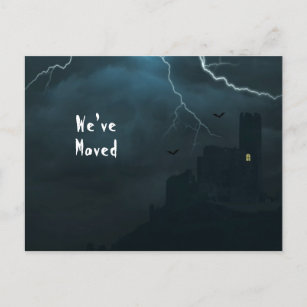 Cartão Postal De Anúncio Movimentamos o Funny Spooky Novo Castelo Escuro de