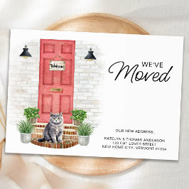 Cartão Postal De Anúncio Movimentamos o Gato da Porta Vermelha Frente da Ca