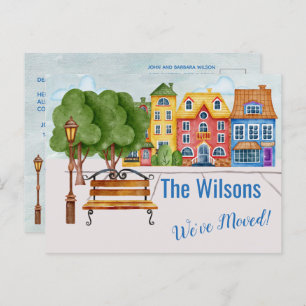 Cartão Postal De Anúncio Movimentamos o orçamento Colorido da Cidade