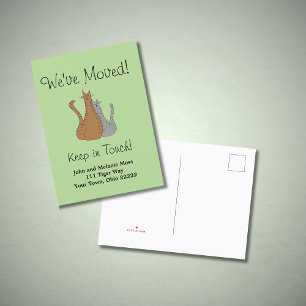 Cartão Postal De Anúncio Movimentamos o Tabby Cats Green