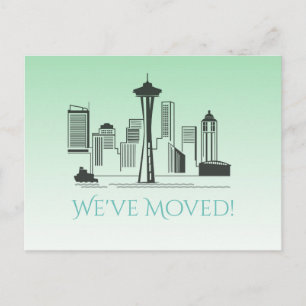 Cartão Postal De Anúncio Movimentamos Seattle City Skyline