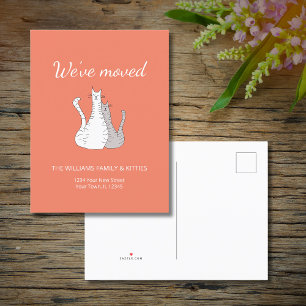 Cartão Postal De Anúncio Movimentamos Tabby Cats Orange Moving