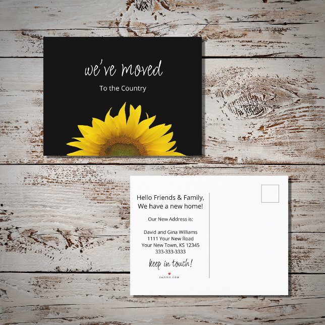 Cartão Postal De Anúncio Movimentamos Trendy Sunflower Moving (Criador carregado)