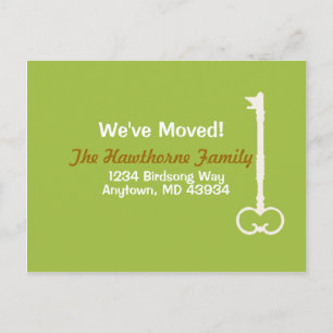 Cartão Postal De Anúncio Movimentamos Verde e Branco