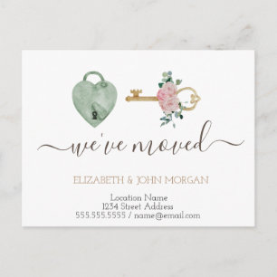 Cartão Postal De Anúncio Movimentei Flores-Chave Preflock Novo Endereço