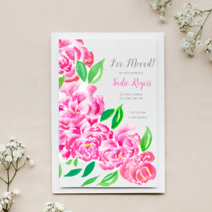 Cartão Postal De Anúncio Movimentei o novo endereço de peões cor-de-rosa em