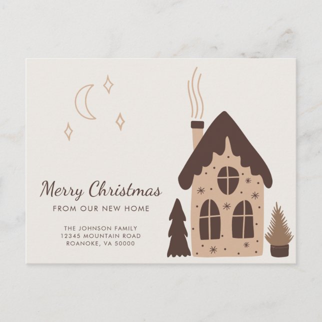 Cartão Postal De Anúncio Movimento Feriado de Gengibre Bonito (Frente)