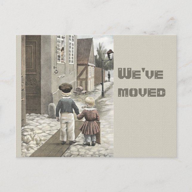 Cartão Postal De Anúncio Moving New home Vintage child CC0084 (Frente)