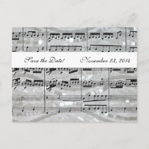 Cartão Postal De Anúncio Mozart e Pérolas Música Salve a Data