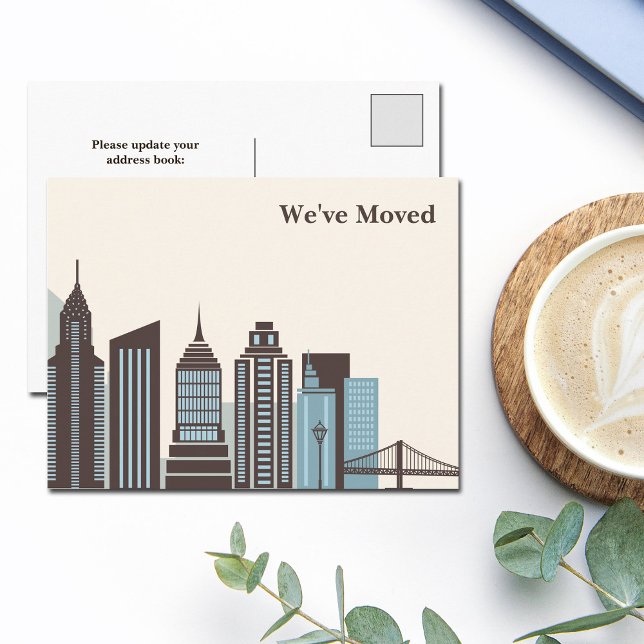 Cartão Postal De Anúncio Mudámos a Ponte Skyline da Cidade Moderna (Criador carregado)