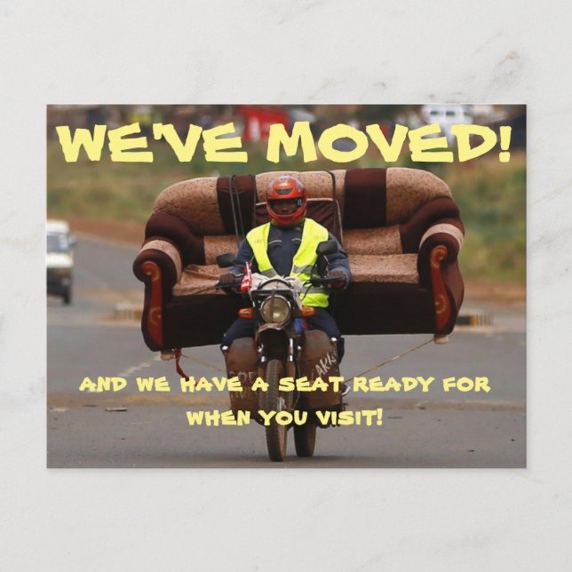 Cartão Postal De Anúncio Mudamos de Cartão-Postal de Endereço (Frente)