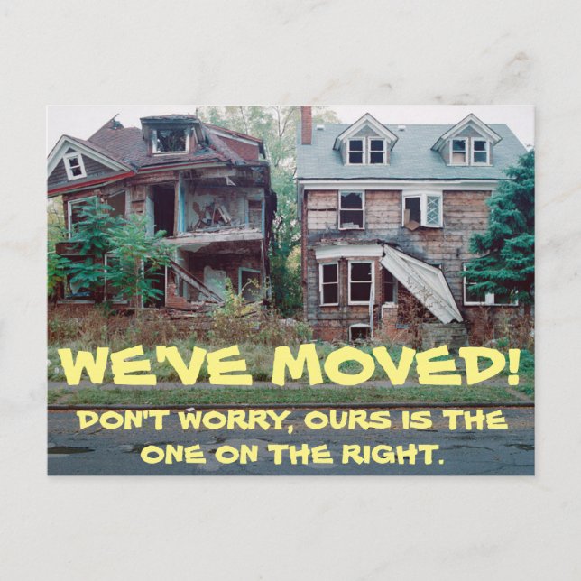 Cartão Postal De Anúncio Mudamos de Cartão-Postal de Endereço (Frente)
