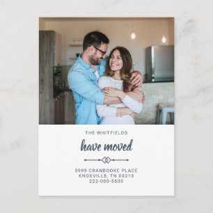 Cartão Postal De Anúncio Mudamos de Endereço em Movimento