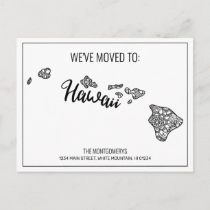 Cartão Postal De Anúncio Mudamos Floral Mandala Havaí