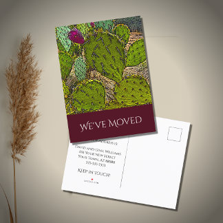 Cartão Postal De Anúncio Mudamos o Desert Cactus para o novo movimento domé