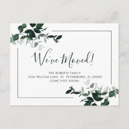 Cartão Postal De Anúncio Mudamos O Emerald Green Eucalyptus Novo Endereço A