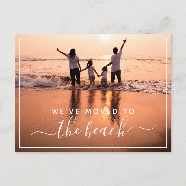 Cartão Postal De Anúncio Mudámos O Novo Endereço Da Foto Da Sua Família (Frente)