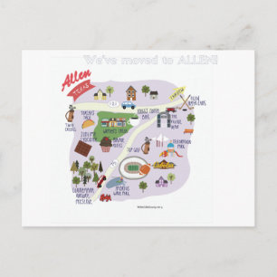 Cartão Postal De Anúncio Mudamos para Allen Texas Postcard