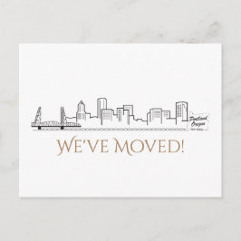 Cartão Postal De Anúncio Mudamos Portland City Skyline