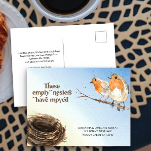 Cartão Postal De Anúncio Mudança Aquarela Ninho Vazio