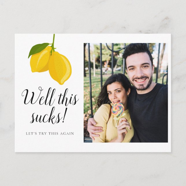 Cartão Postal De Anúncio Mudança da Data Postergamento Foto Salve a Data (Frente)